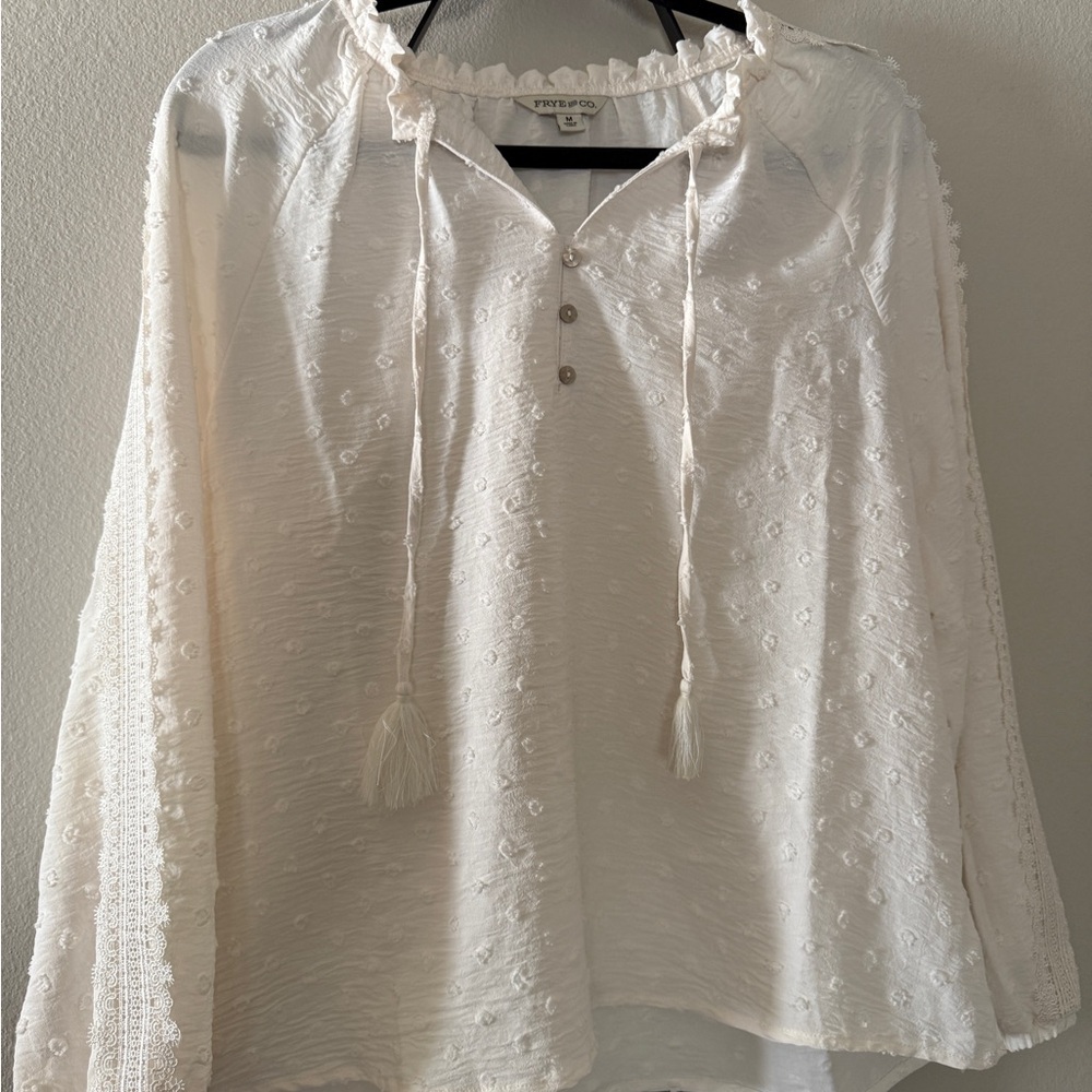 Cream Textured Women's Top